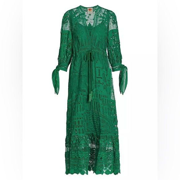 Farm Rio Green Morada Boa Guipere Lace Maxi Dress - Picture 4 of 5